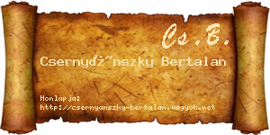 Csernyánszky Bertalan névjegykártya