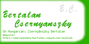 bertalan csernyanszky business card