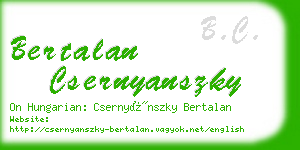 bertalan csernyanszky business card